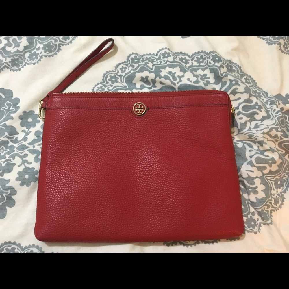 Tory Burch Red Kir Royale Kir (Large Wristlet)